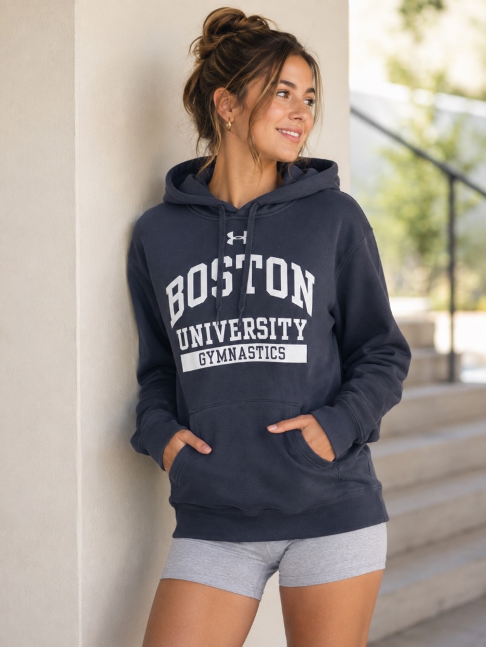 Under Armour Boston University Gymnastics Hoodie Black Large BU
